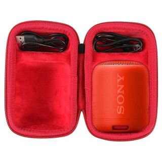 co2CREA Hard Case Replacement for Sony SRS-XB12 Extra Bass Portable Bluetooth Speaker (Black Case + Inside Red)