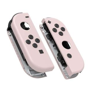 eXtremeRate DIY Replacement Shell Buttons for Nintendo Switch &amp; Switch OLED, Cherry Blossoms Pink Housing Case with Full Set Button for Joycon Handheld Controller