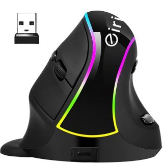 eirix Ergonomic Vertical Wireless Mouse: Rechargeable RGB Ergo Mouse with 3200 Adjustable DPI, Removable Palm Rest, Compatible with Windows and MAC OS