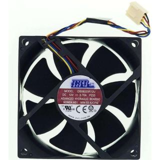 for AVC DS08025R12U 8025 CPU Case Fan 4-Wire/4-pin 64CFM DC12V 0.70A Compatible with Dell TJ5T2XPS 8100 Inspiron 580 580s