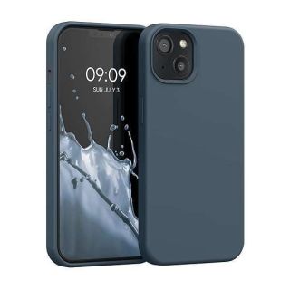 kwmobile Case Compatible with Apple iPhone 13 Case - TPU Silicone Phone Cover with Soft Finish - Dark Slate