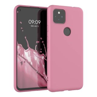 kwmobile Case Compatible with Google Pixel 5a 5G Case - Soft Slim Protective TPU Silicone Cover - Dark Rose