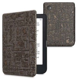 kwmobile Case Compatible with Kobo Clara 2E / Tolino Shine 4 Case - eReader Cover - Egyptian Figures Gold/Black