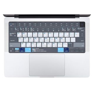 macOS Shortcuts Keyboard Cover for MacBook Pro 14 inch &amp; MacBook Pro 16 inch w/ M3 M2 M1 Chip, MacBook Air 15.3&amp;quot; 13.6&amp;quot; A2941 A2681 A3113 A3114, MacBook Air M3 Keyboard Skin Protector, White Blue