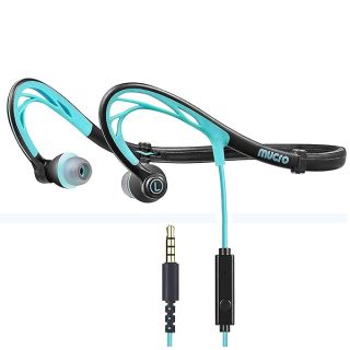 mucro Sports Headphones Wired Over Ear Behind The Neck Headphones Running Earphones Wrap Around in-Ear Stereo Earbuds with Microphone for Jogging Gym Workout