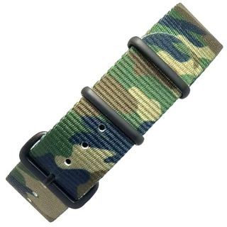 time+ 22mm Military G10 Style Premium Nylon Watch Band Strap Camouflage PVD