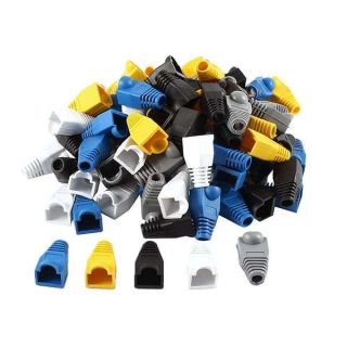 uxcell 100 Pcs Soft Plastic Ethernet RJ45 Cable Connector Boots Cover