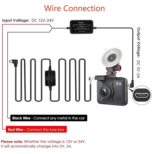 Dash Cam Hardwire Kit Micro USB Charger Cable for WOLFBOX D07 REDTIGER F7N Z-Edge Z3D T4 T3 Crosstour CR750 CR900 COOAU D30 - Image 5
