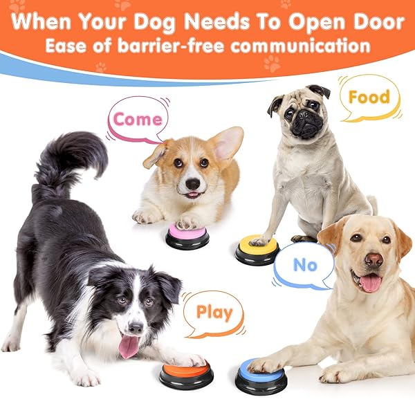 DCIAER Dog Communication Buttons 4 Recordable Sound Buttons with Mat and Batteries for Pet Training and Interaction - Image 5