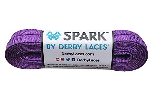 Derby Laces Purple Spark Shoelace 45 Inch for Shoes Skates Boots Roller Derby Hockey and Ice Skates