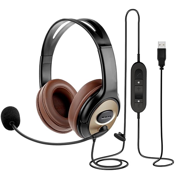 EMAIKER emaiker Oval USB Noise Canceling Headset: Perfect for Office Calls, Zoom, Webex & More