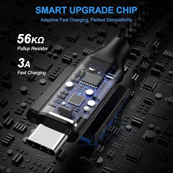 16ft USB C Cable - Fast Charging Nylon Braided Cord for Samsung, LG, Moto, Google & More - Image 3