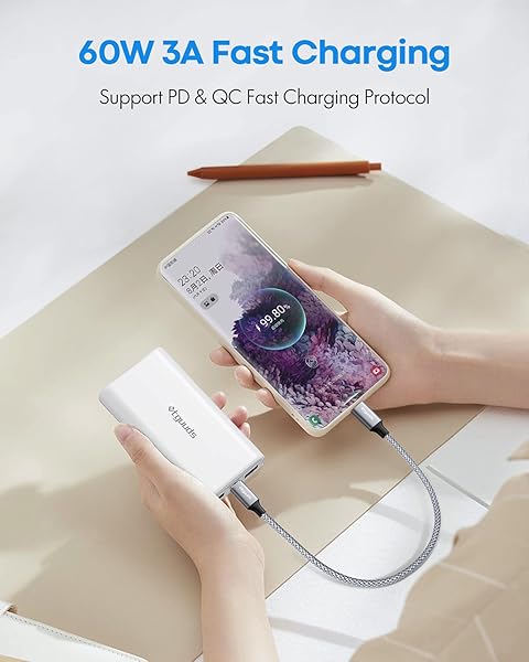 etguuds Short USB C to USB C Cable 0.5ft 2-Pack Fast Charging 60W for iPhone 16 15 Pro Max Samsung Galaxy S24 MacBook iPad Pixel - Image 5