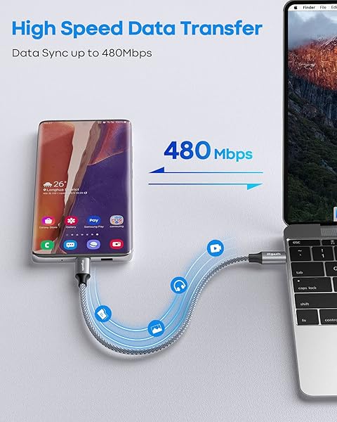 etguuds Short USB C to USB C Cable 0.5ft 2-Pack Fast Charging 60W for iPhone 16 15 Pro Max Samsung Galaxy S24 MacBook iPad Pixel - Image 6
