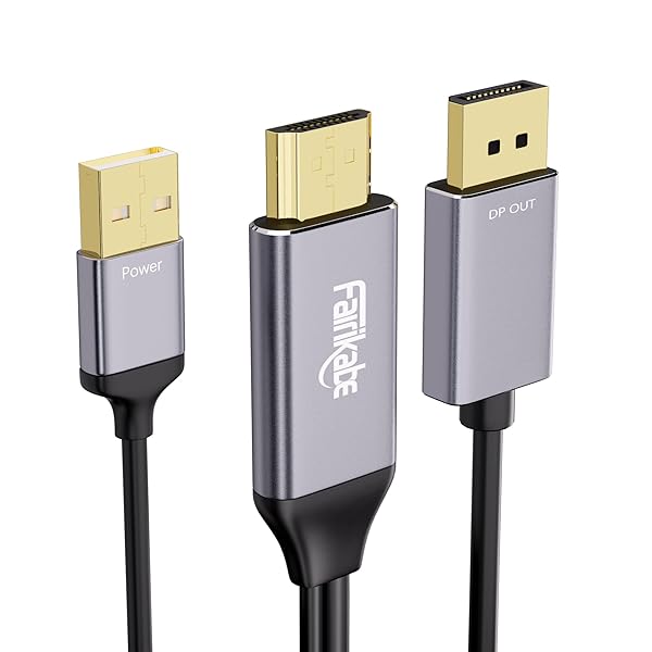 fairikabe Fairikabe Active HDMI to DisplayPort Cable 4K@60Hz - HDMI to DP Adapter for PC, Monitor, Laptop, PS3/4, Xbox, NS