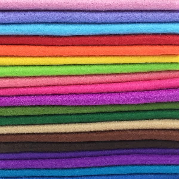 Flic-Flac 28pcs Soft Felt Fabric Sheets 12x8 inches - Assorted Colors for DIY Craft & Sewing Projects - Image 3