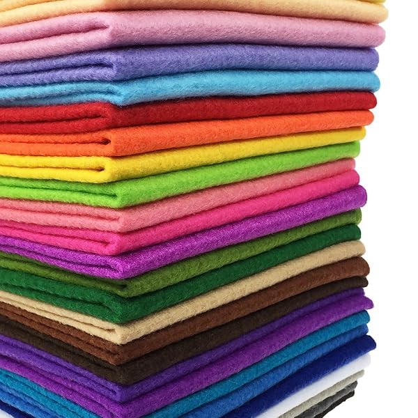 Flic-Flac 28pcs Soft Felt Fabric Sheets 12x8 inches - Assorted Colors for DIY Craft & Sewing Projects