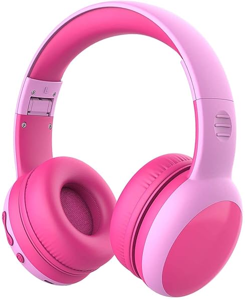 Gorsun Kids Bluetooth Headphones with Microphone - Safe 85dB Volume Limit, Wireless Over-Ear Headsets for Toddlers (Pink)