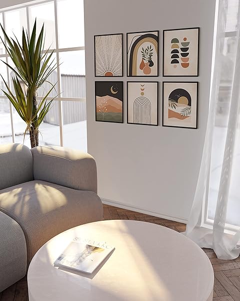 HAUS AND HUES Set of 6 Mid Century Modern Art Posters with Black Frames 8x10 for Stylish Wall Decor - Image 7
