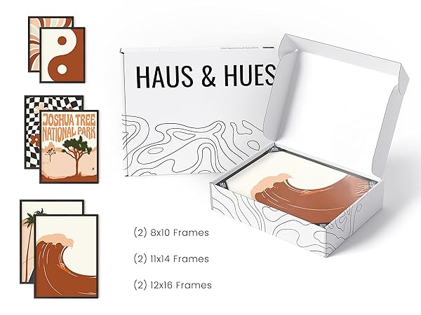 HAUS AND HUES Boho Art Wall Decor for Stylish Gallery Walls with Sun and Joshua Tree Prints in Black Frame - Image 5