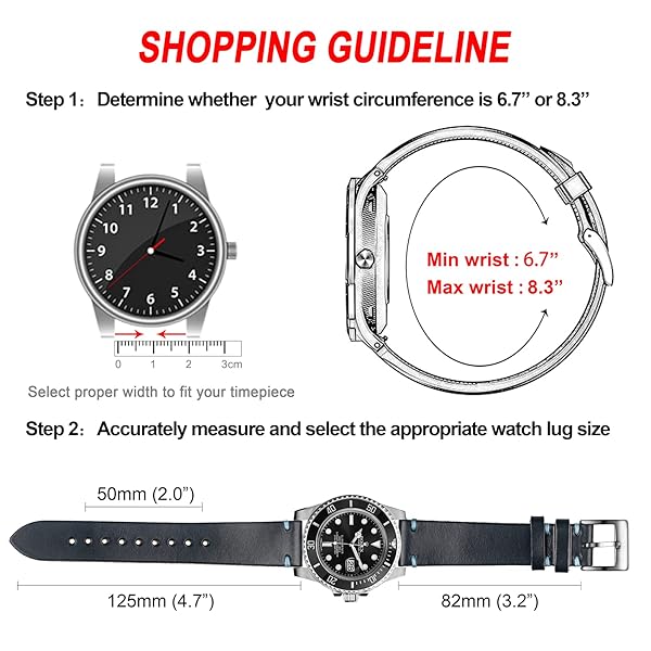 hemsut h 18mm Leather Watch Bands for Men, Thin Soft Horween Leather Watch Strap Quick Release Vintage Watch Wrap - Image 6