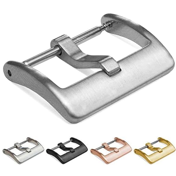Hemsut H 18mm Silver Watch Band Replacement Buckle Brushed 316L Stainless Steel Durable and Stylish Accessory for Your Timepiece