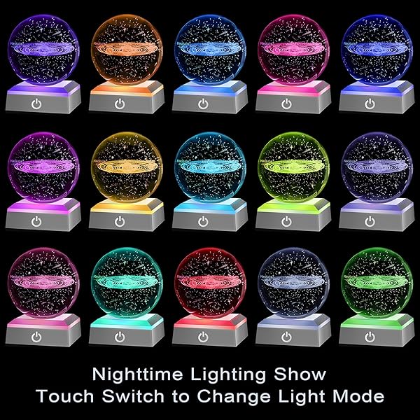 3D Solar System Crystal Ball Nightlight - Perfect Gift for Astronomy Lovers, Kids & Dads - Image 2