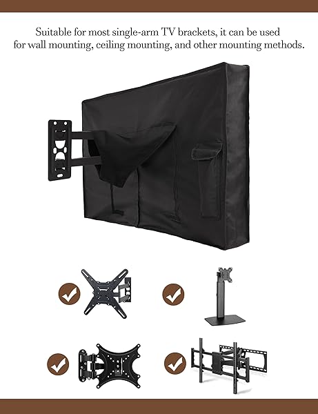 iBirdie Outdoor TV Cover 40 to 43 inch Waterproof, Cover Size 39.5''W x 25''H, Weatherproof, with Zipper for Outside Flat Screen 40 to 43 inch TV, - Image 3