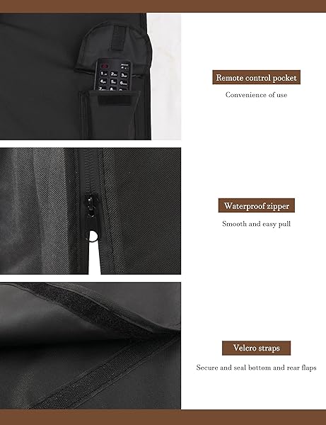 iBirdie Outdoor TV Cover 70 to 75 inch Waterproof, Cover Size 68''W x 42''H, Weatherproof, with Zipper for Outside Flat Screen 70 to 75 inch TV, - Image 5