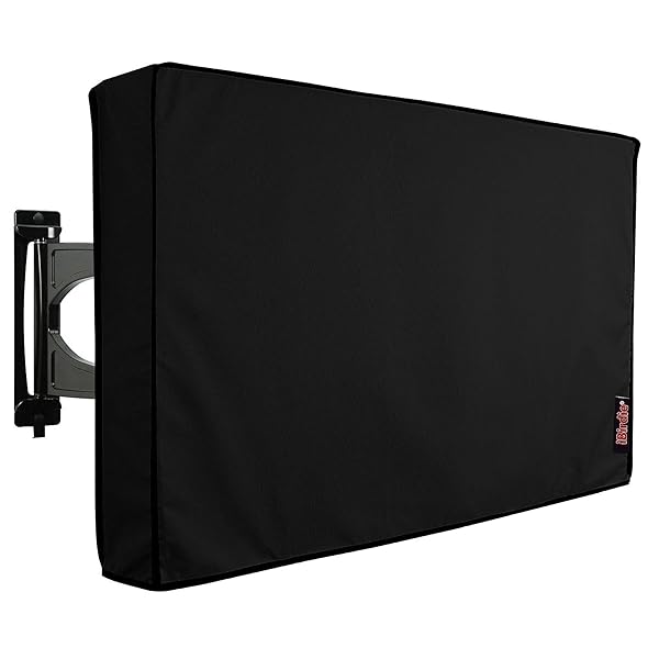 iBirdie Weatherproof Outdoor TV Cover for 70 to 75 Inch TVs Durable Waterproof Protection Black 600D Fabric 68L x 42H Inches - Image 2