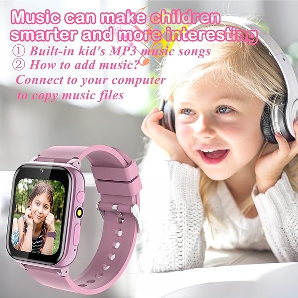 iCHOMKE Smart Watch for Kids with Games Camera Pedometer Calendar and More Perfect Gift for Girls and Boys Aged 4 to 12 Pink - Image 6