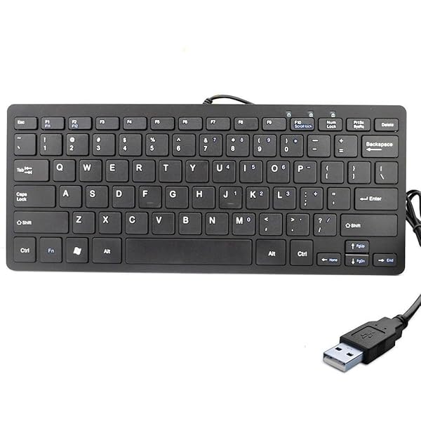 iKKEGOL USB Mini Slim 78-Key Compact Keyboard for PC & Mac - Thin, Lightweight Design for Desktop & Laptop Use