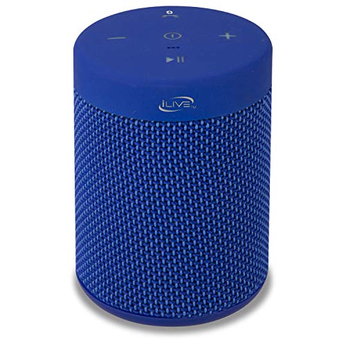 iLive iLive Waterproof Fabric Wireless Speaker Compact Design Built-in Rechargeable Battery Blue Color Ideal for Outdoor Use