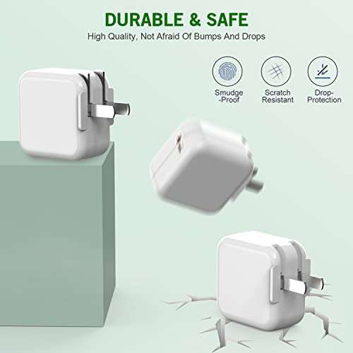 2-Pack MFI Certified 10FT iPad Charger & Fast USB Wall Plug for iPad, iPhone, AirPods - Portable & Foldable Design - Image 6