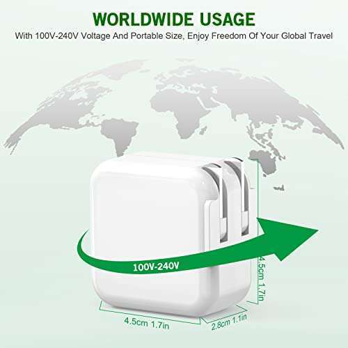 2-Pack MFI Certified 10FT iPad Charger & Fast USB Wall Plug for iPad, iPhone, AirPods - Portable & Foldable Design - Image 7