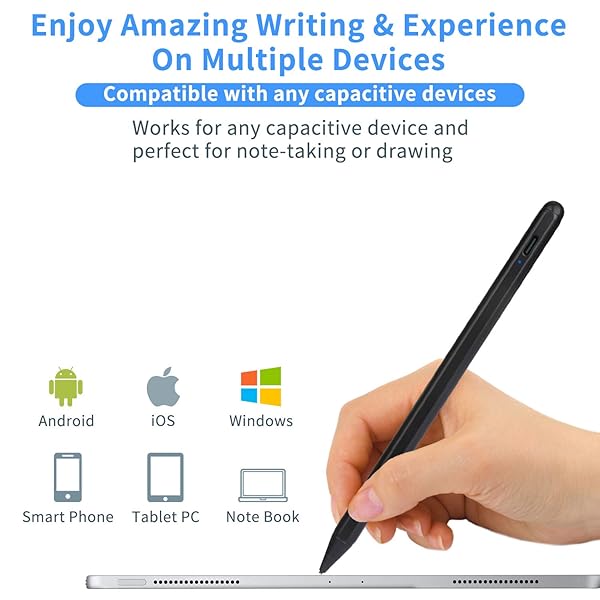 iPhone 15 14 13 12 Pro Max Stylus Pencil Active Digital Pen Type C Recharge Ultra Fine Tip for Drawing and Notes Black - Image 5