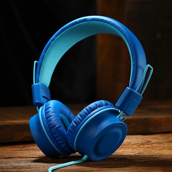 iRAG J01 Kids Headphones Foldable Stereo Tangle-Free 5ft Cord Wired On-Ear Headset for iPad Kindle Fire School Laptop Ocean Blue - Image 8