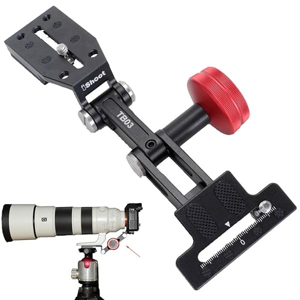 iShoot Foldable Telephoto Lens Support: Portable 2-in-1 Quick Release Plate for Manfrotto & Arca-Swiss Tripods