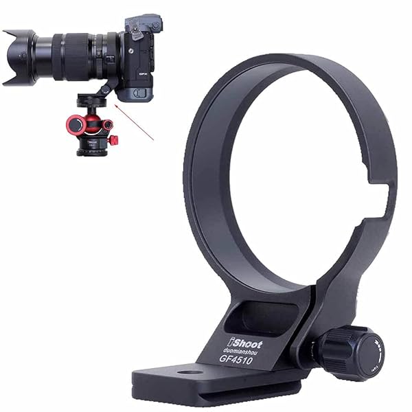 iShoot Lens Collar Tripod Mount for Fujifilm GF 45-100mm - Arca-Swiss Quick Release & Metal Support Bracket