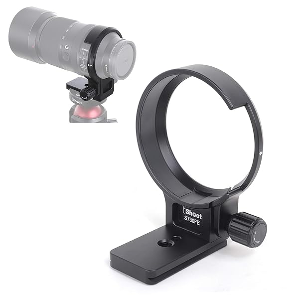 iShoot Metal Lens Collar CNC Tripod Mount Ring for Sony FE 70-300mm Lens ARCA Fit Quick Release Plate Compatible with Tripod Ball Head