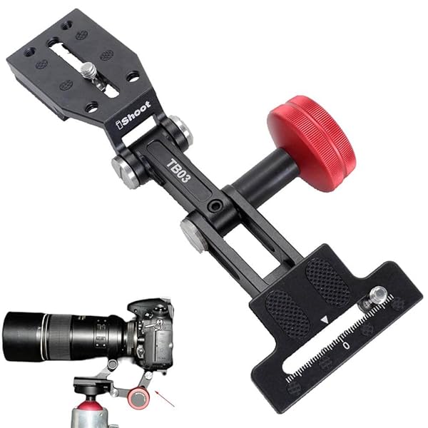iShoot Retractable Camera & Zoom Lens Holder: Portable 2-in-1 Quick Release Plate for Manfrotto & Arca-Swiss Tripods