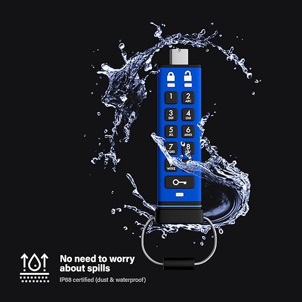 iStorage datAshur Pro C 128GB Secure USB Type C Memory Stick FIPS 140 3 Level 3 Pending PIN Protected Type C A Adapter Included - Image 6