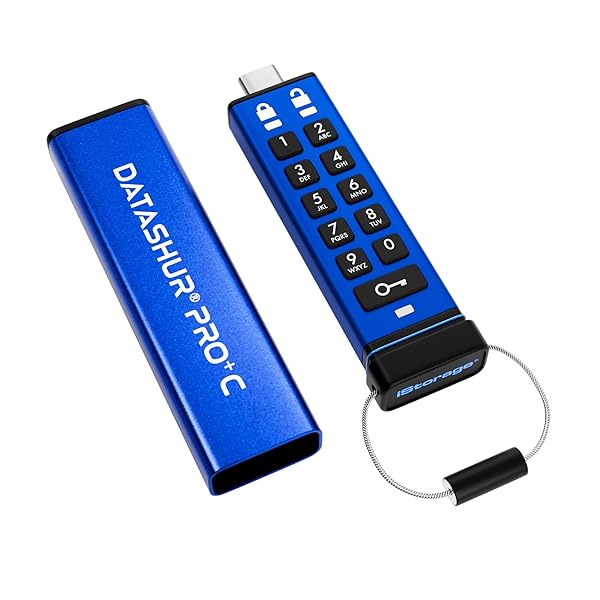 iStorage datAshur Pro C 128GB Secure USB Type C Memory Stick FIPS 140 3 Level 3 Pending PIN Protected Type C A Adapter Included - Image 3