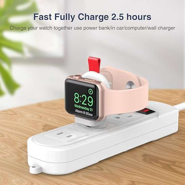 i.VALUX Portable Magnetic Travel Charger for Apple Watch - Fast Wireless Charging for Series 8, 7, 6, 5, 4, 3, 2 (White) - Image 3