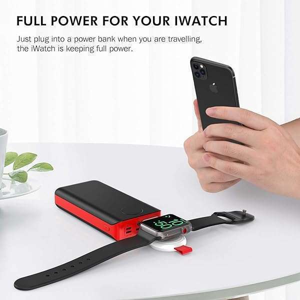 i.VALUX Portable Magnetic Travel Charger for Apple Watch - Fast Wireless Charging for Series 8, 7, 6, 5, 4, 3, 2 (White) - Image 5