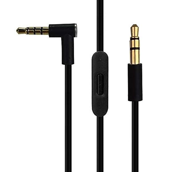 Ienza Audio Aux Cable with Microphone and Control for Beats Sony Headphones Black