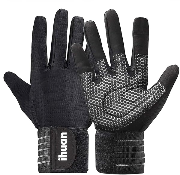 Ihuan Full-Finger Workout Gloves for Men | Best Weight Lifting & Deadlift Gloves for Ultimate Gym Performance