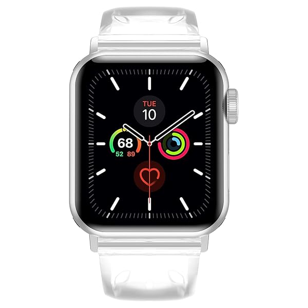 iiteeology Clear Soft Silicone Apple Watch Band 46mm 45mm 44mm 42mm for Women Series 1-10 with Silver Connector - Image 5