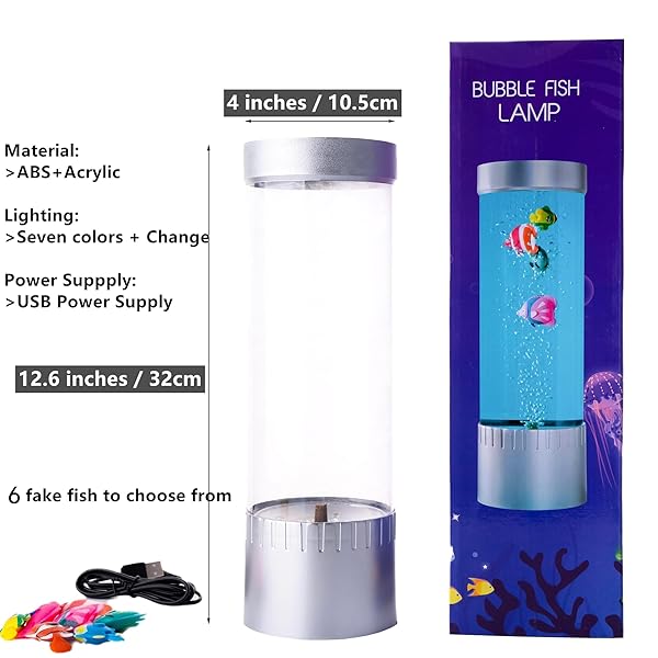 Impcenst Bubble Fish Lamp LED Aquarium Sensory Light 15ft Colorful Bubble Tube for Bedroom Kids Room Living Room Party - Image 4
