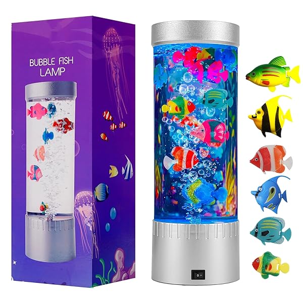 Impcenst Bubble Fish Lamp LED Aquarium Sensory Light 15ft Colorful Bubble Tube for Bedroom Kids Room Living Room Party - Image 2